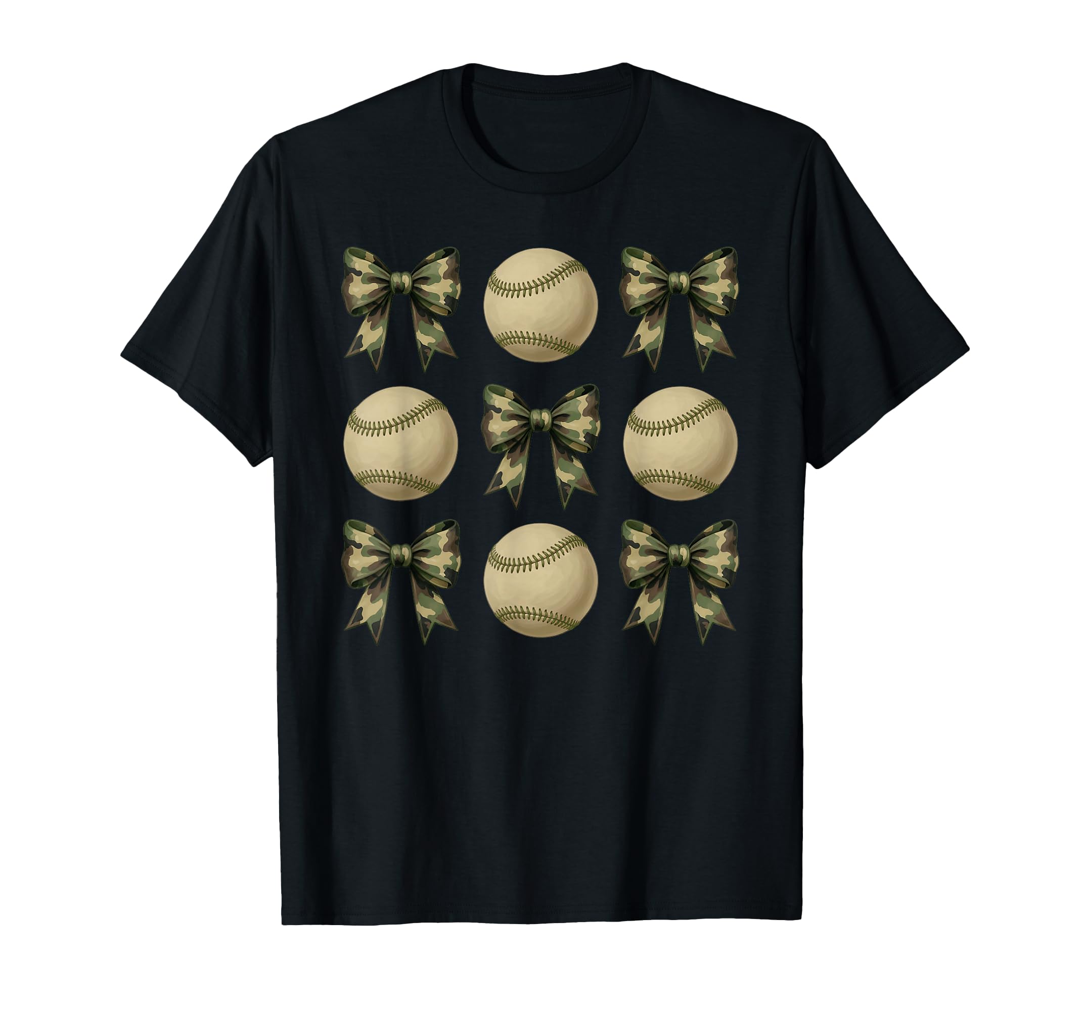 Camo Baseball Mom Sister Coquette T-Shirt - Aesthetic Graphic Men Women - T-Shirt, Sweatshirt, Hoodie