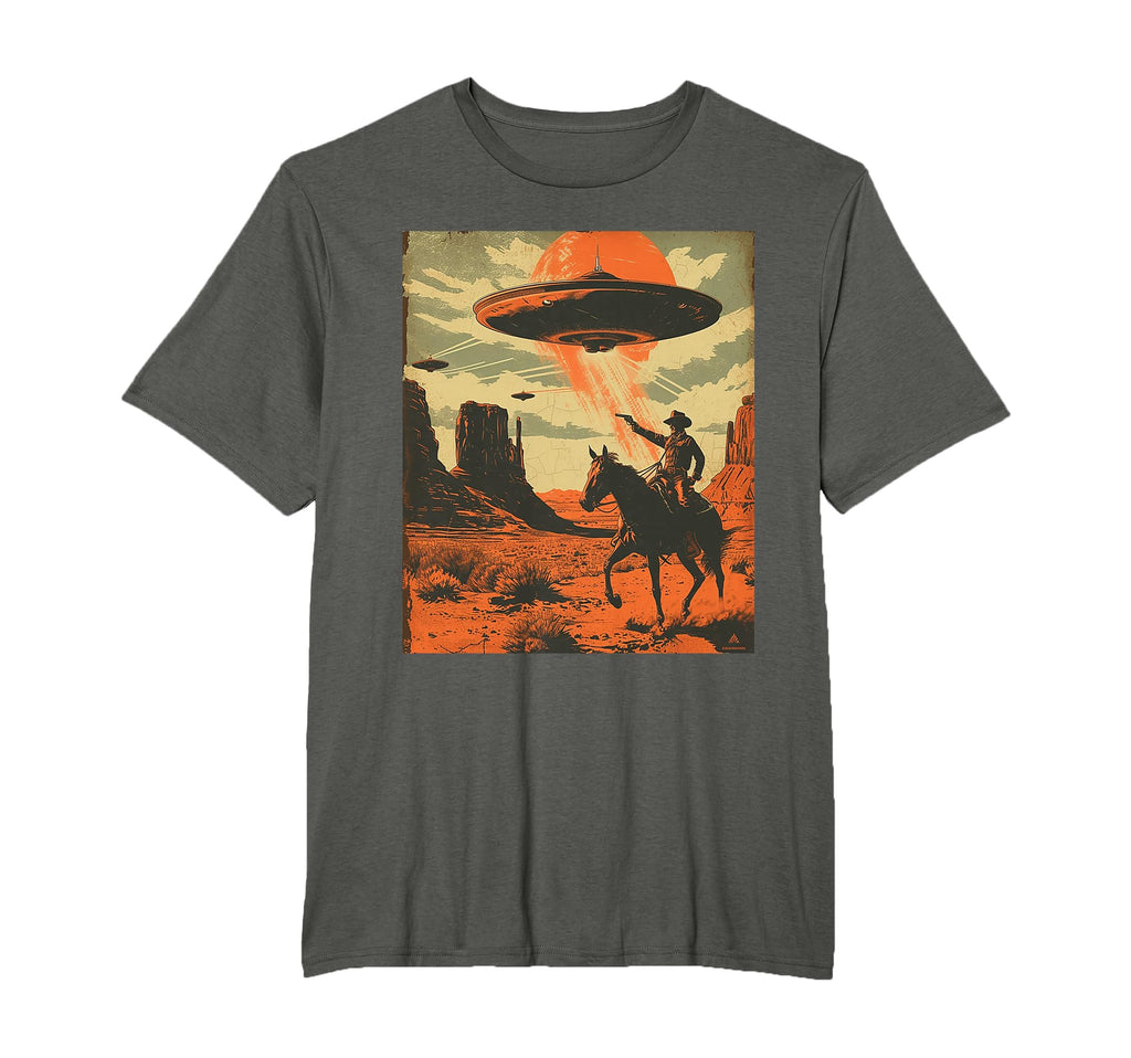 Desert Cowboy Riding Horse Shooting T-Shirt - Streetwear Style for Adults - T-Shirt, Sweatshirt, Hoodie