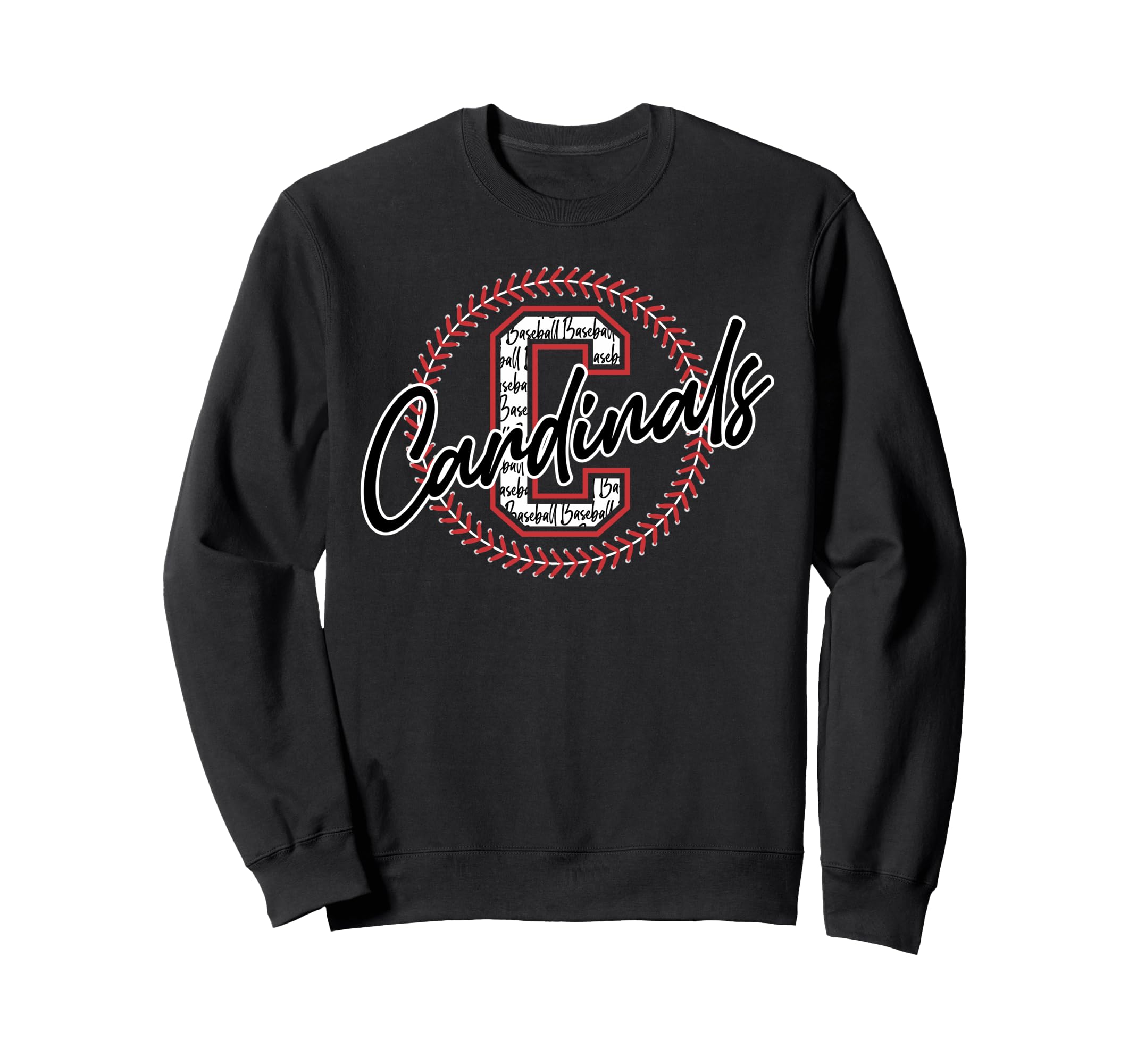 Cardinals Red Black School Spirit Sweatshirt - Minimalist Print for Adults - T-Shirt, Sweatshirt, Hoodie