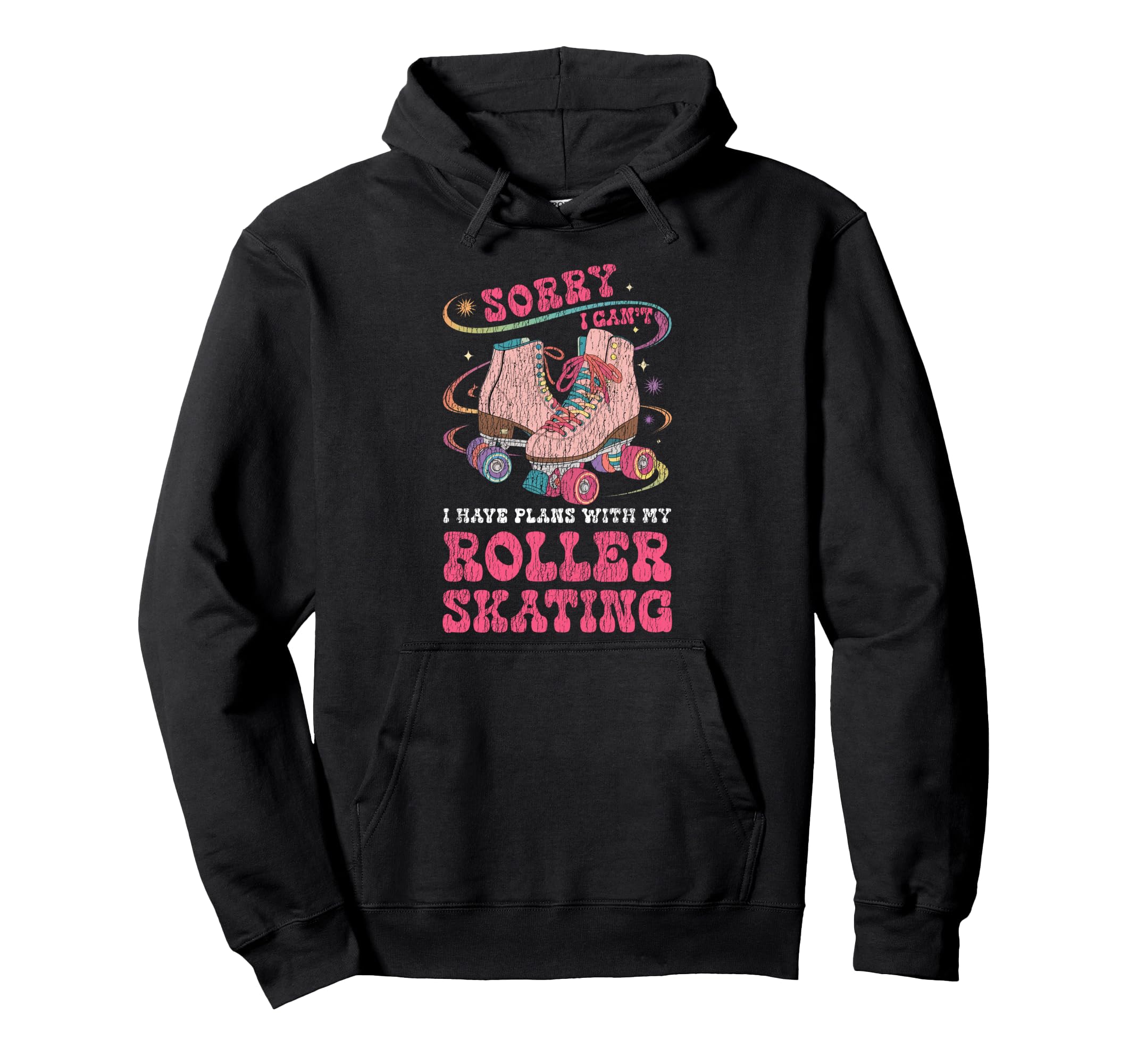 Roller Skating Skate 1970S Sorry I Cant I Hoodie - Minimalist Print Unisex - T-Shirt, Sweatshirt, Hoodie