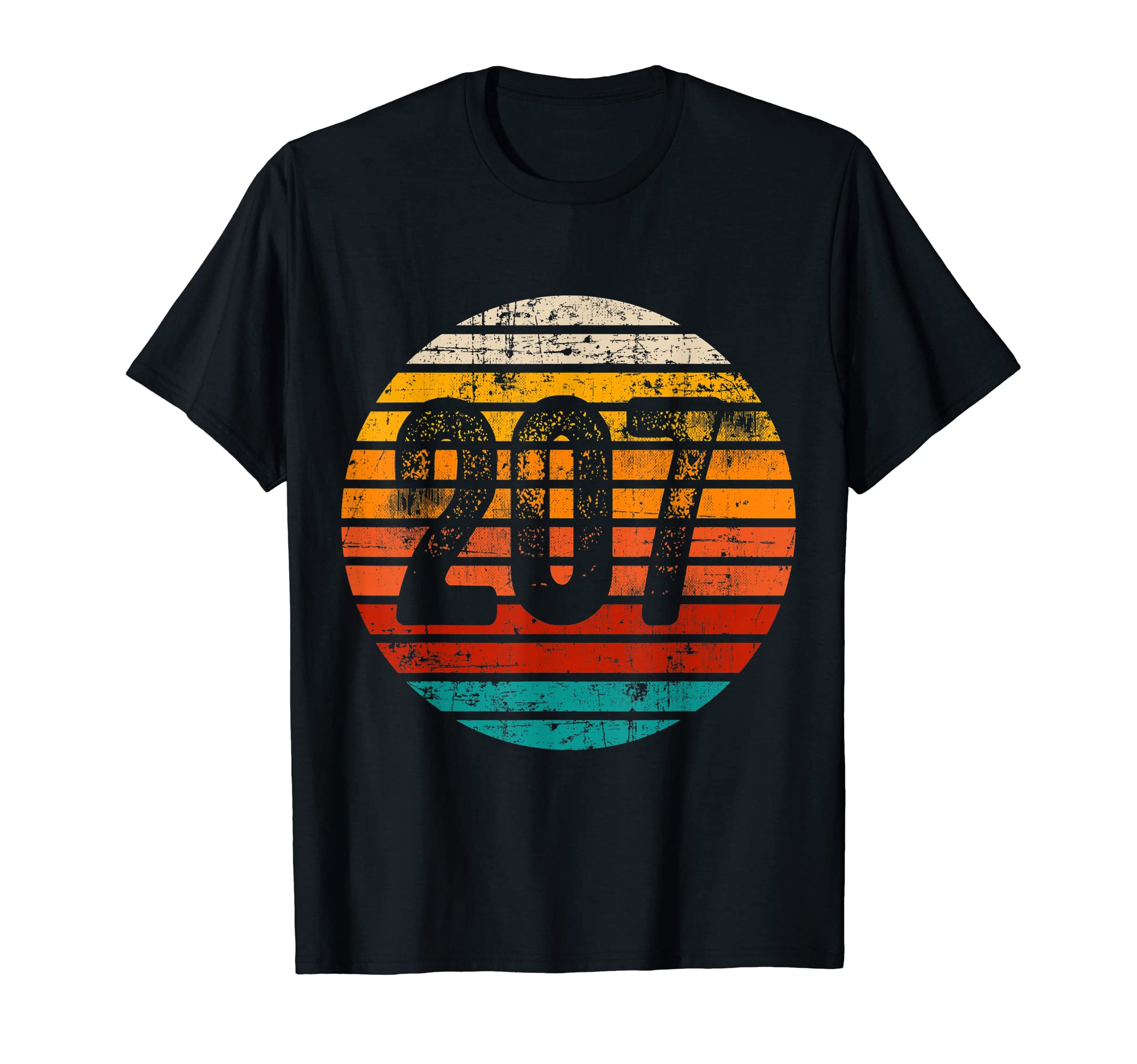 Distressed Sunset 207 Area Code T-Shirt - Aesthetic Graphic Unisex - T-Shirt, Sweatshirt, Hoodie