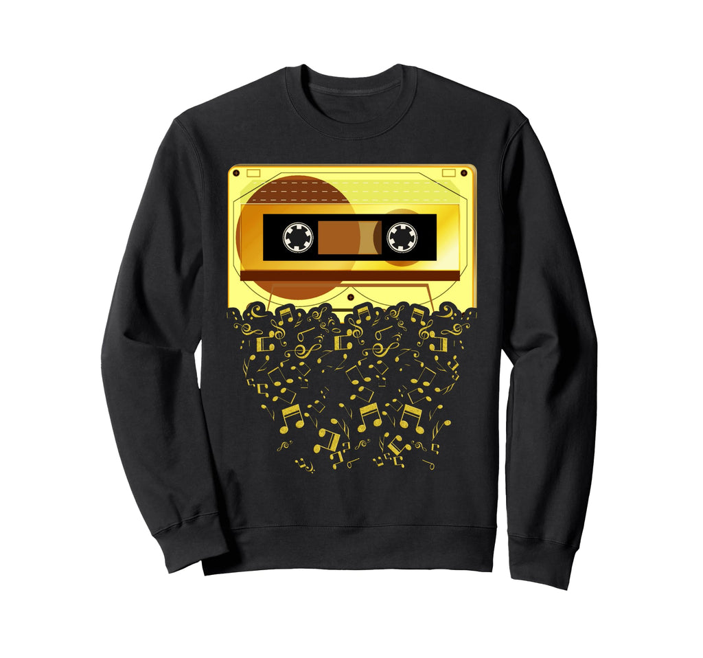 80S 90S Music Notes Cassette Tape Sweatshirt - Graphic Print Unisex - T-Shirt, Sweatshirt, Hoodie