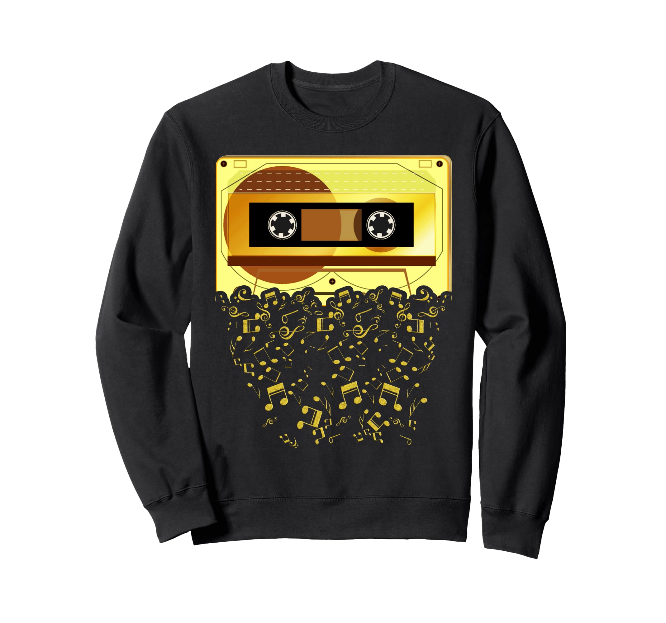 80S 90S Music Notes Cassette Tape Sweatshirt - Graphic Print Unisex - T-Shirt, Sweatshirt, Hoodie