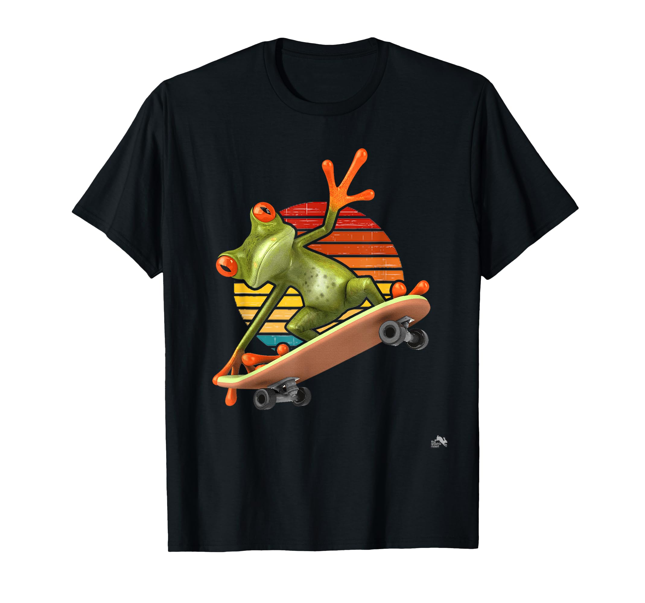Frog Skateboard Sunset Skateboarding T-Shirt - Trendy Graphic for Adults - T-Shirt, Sweatshirt, Hoodie