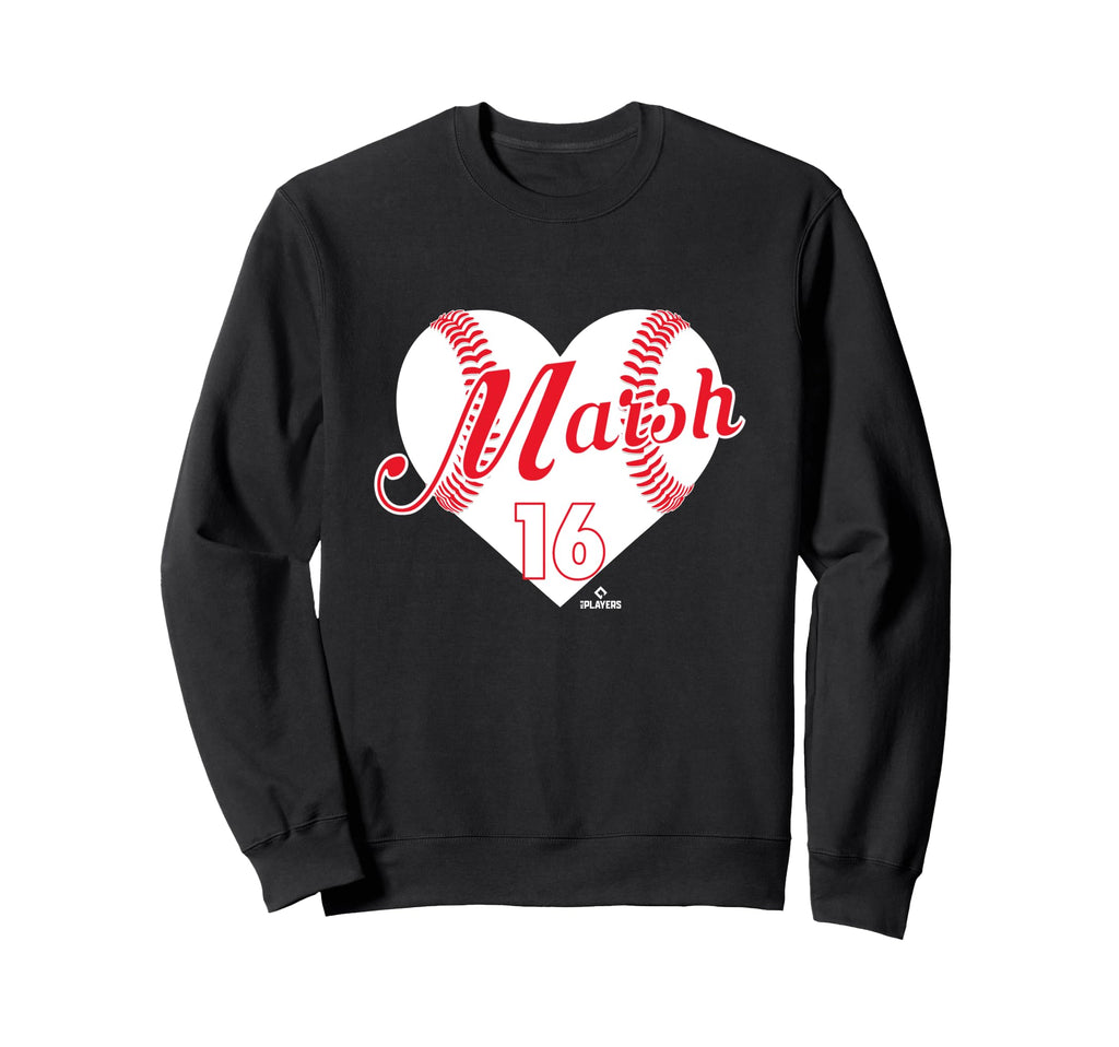 Baseball Heart Brandon Marsh Sweatshirt - Casual Everyday Wear for Adults - T-Shirt, Sweatshirt, Hoodie