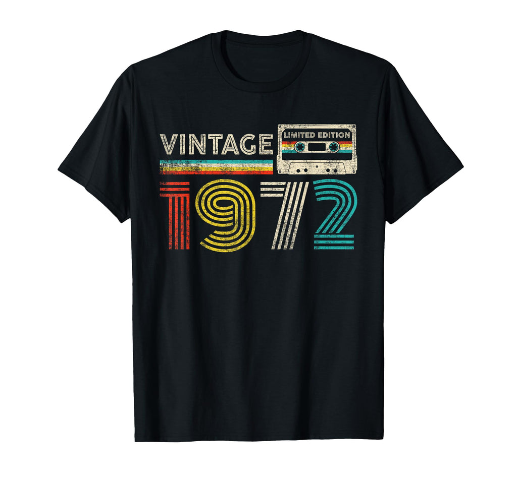 1972 Birthday 1972 Cassette Tape T-Shirt - Custom Art Print for Adults - T-Shirt, Sweatshirt, Hoodie