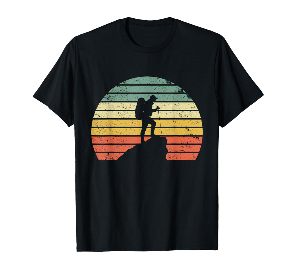 Hiking Hiker Rock Sunset Silhouette T-Shirt - Streetwear Style for Adults - T-Shirt, Sweatshirt, Hoodie