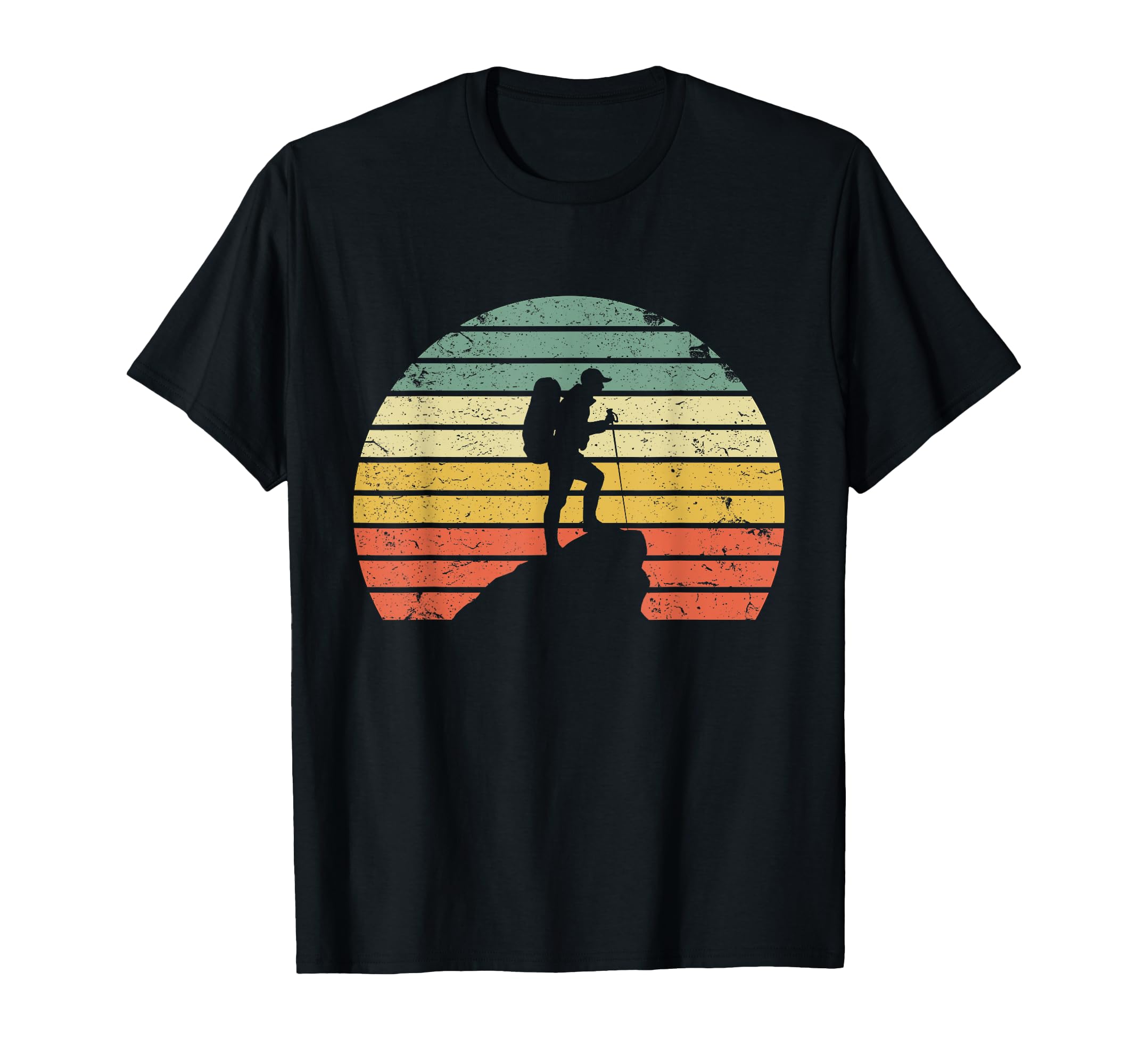 Hiking Hiker Rock Sunset Silhouette T-Shirt - Streetwear Style for Adults - T-Shirt, Sweatshirt, Hoodie