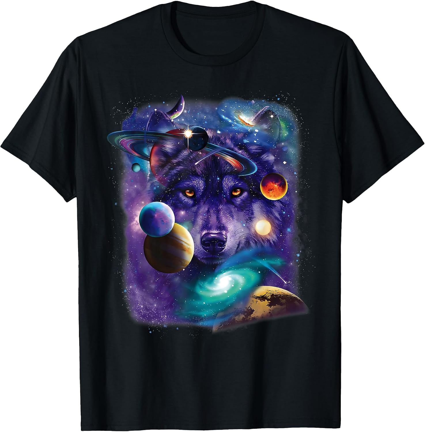 Vintage Wolf Space Moon Apparel - Adult & Kids T-Shirts, Sweatshirts & Hoodies apparel design preview 1