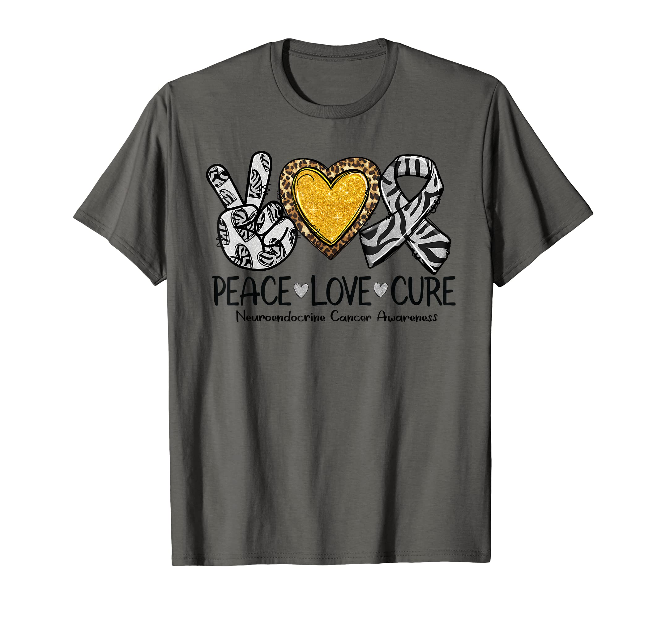 Neuroendocrine Cancer Awareness Peace T-Shirt - Trendy Graphic Men Women - T-Shirt, Sweatshirt, Hoodie