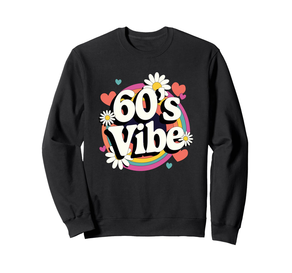 60S Vibe Party Groovy Daisy Flower Sweatshirt - Minimalist Print Men Women - T-Shirt, Sweatshirt, Hoodie