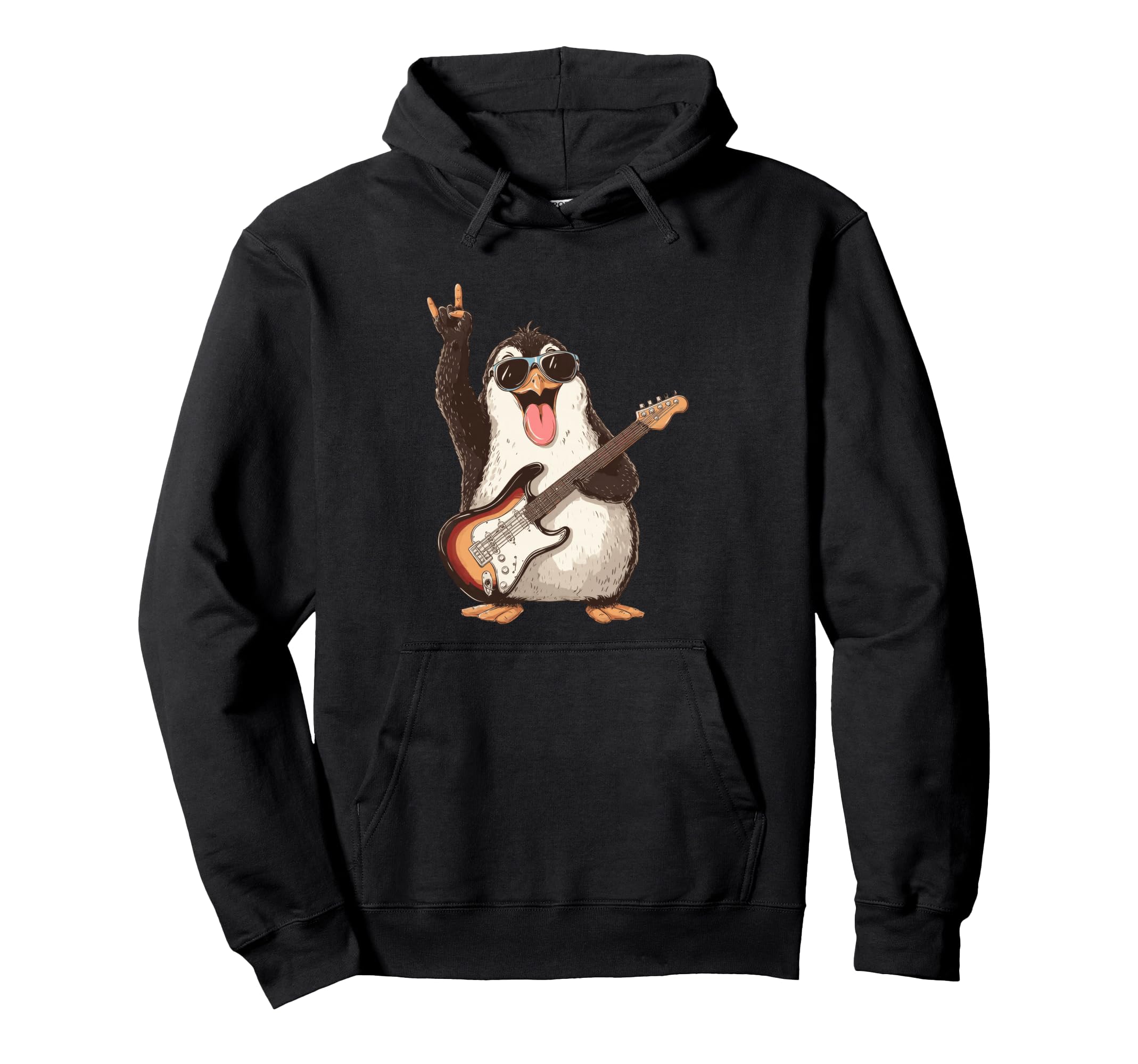 Rockstar Penguin Sunglasses Electric Hoodie - Trendy Graphic for Adults - T-Shirt, Sweatshirt, Hoodie