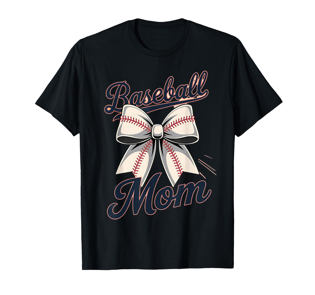 Baseball Mom Coquette Bow T-Shirt - Casual Everyday Wear Unisex - T-Shirt, Sweatshirt, Hoodie
