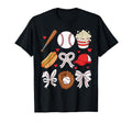 Baseball Coquette Bow Baseball T-Shirt - Fun Novelty Design Men Women - T-Shirt, Sweatshirt, Hoodie