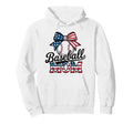Baseball Mom Usa Patriotic Ribbon Hoodie - Unique Graphic Men Women - T-Shirt, Sweatshirt, Hoodie