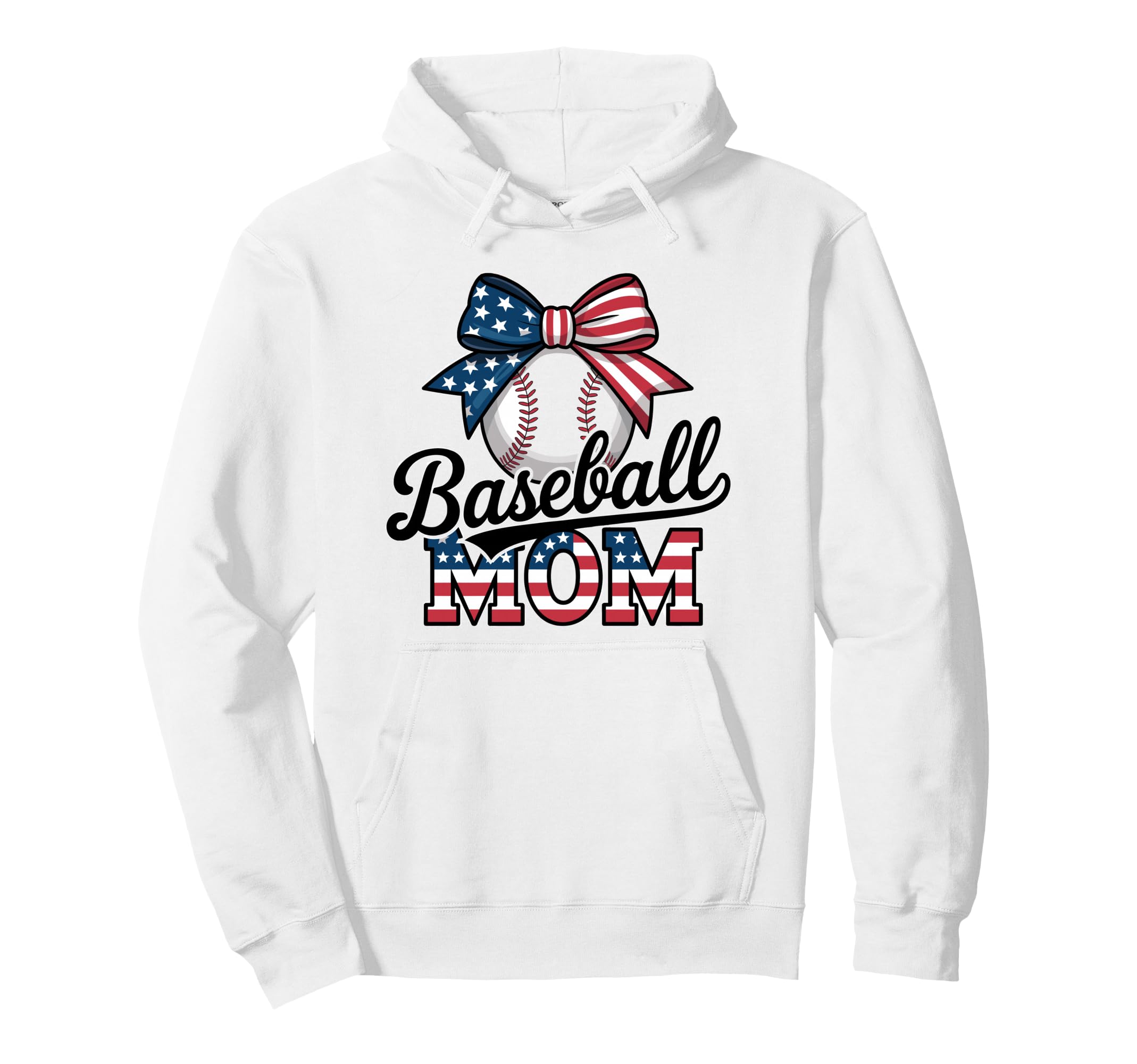 Baseball Mom Usa Patriotic Ribbon Hoodie - Unique Graphic Men Women - T-Shirt, Sweatshirt, Hoodie