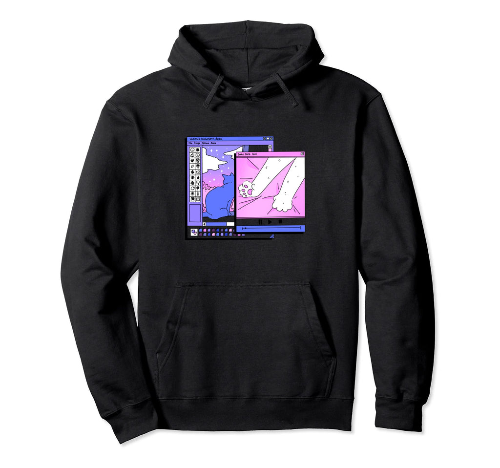 Aesthetic Vaporwave Synthwave Retrowave Hoodie - Trendy Graphic for Adults - T-Shirt, Sweatshirt, Hoodie