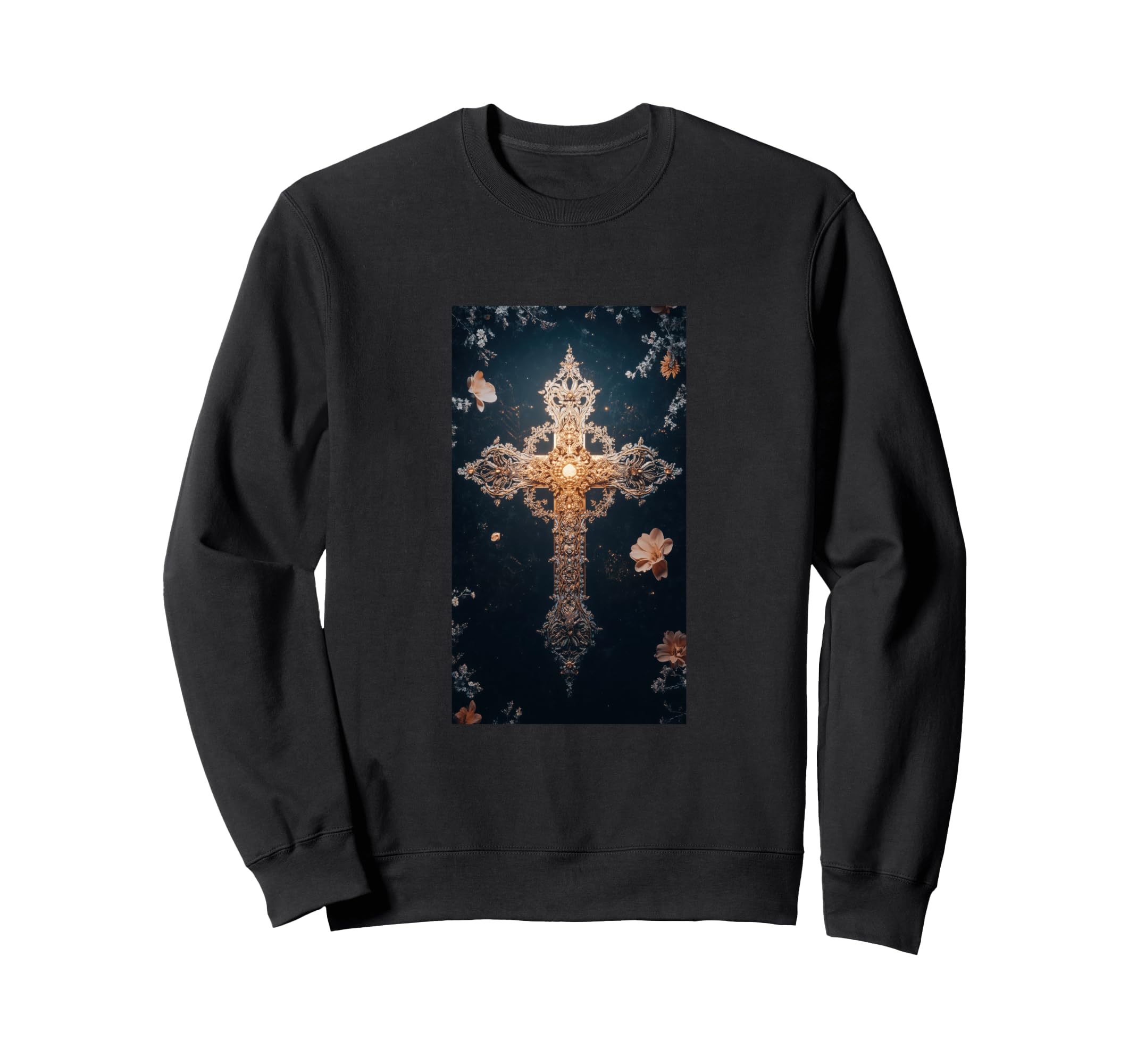 Gothic Cross Grunge Aesthetic Y2K Sweatshirt - Novelty Apparel for Adults - T-Shirt, Sweatshirt, Hoodie
