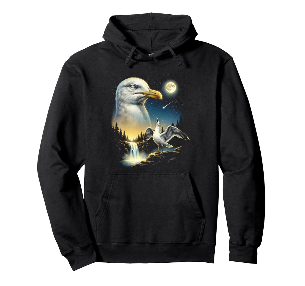 Seagull Howling To Moon Meme Funny 90S Hoodie - Graphic Print Men Women - T-Shirt, Sweatshirt, Hoodie