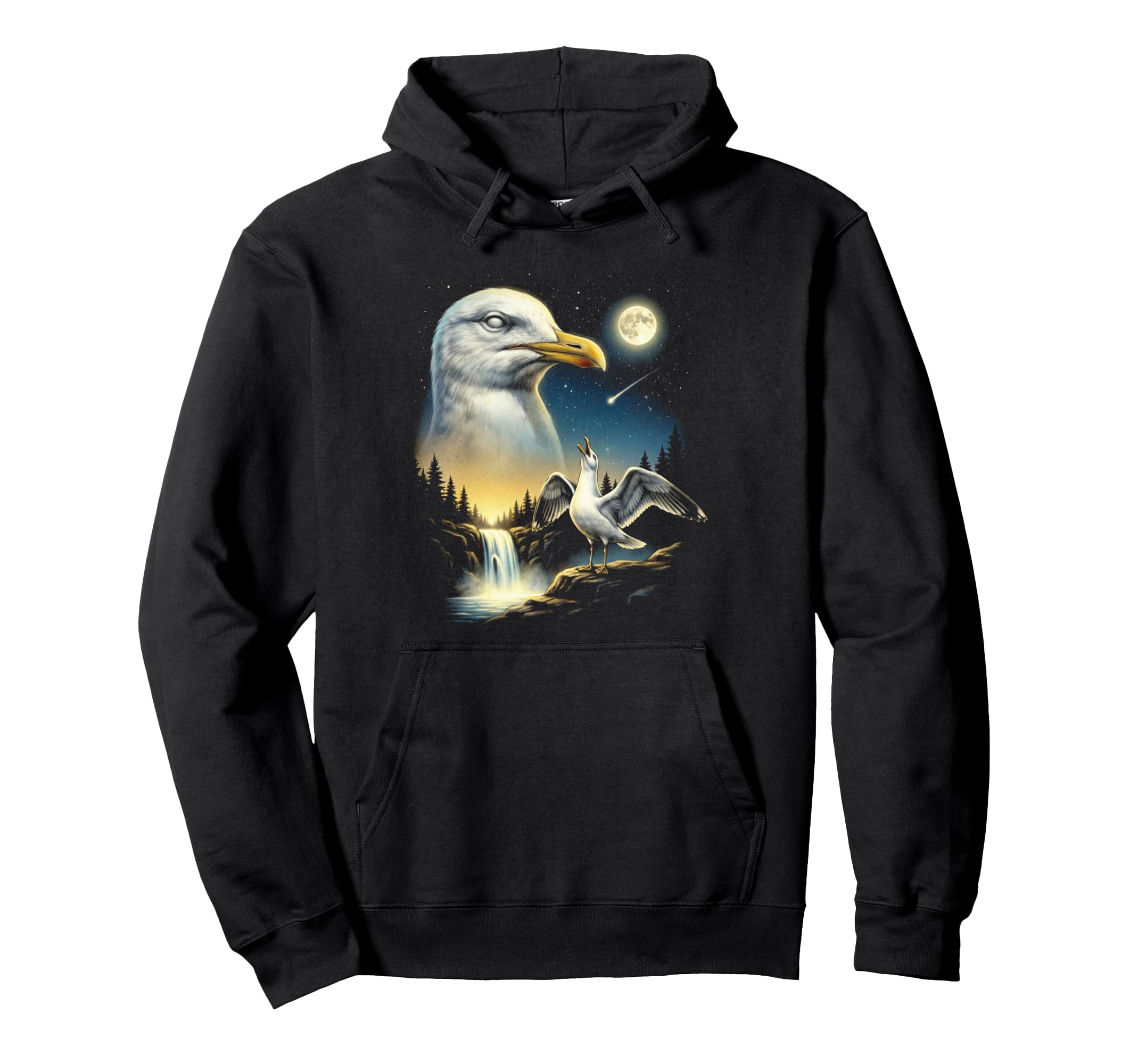 Seagull Howling To Moon Meme Funny 90S Hoodie - Graphic Print Men Women - T-Shirt, Sweatshirt, Hoodie