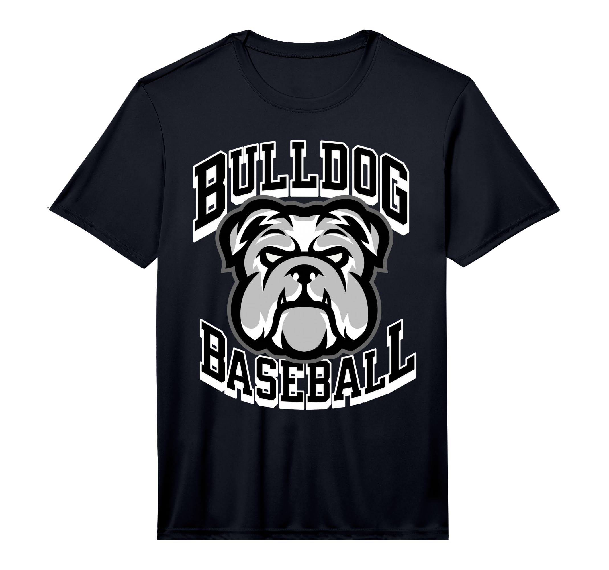 Bulldogs Black Baseball Game Day Stars T-Shirt - Novelty Apparel Unisex - T-Shirt, Sweatshirt, Hoodie