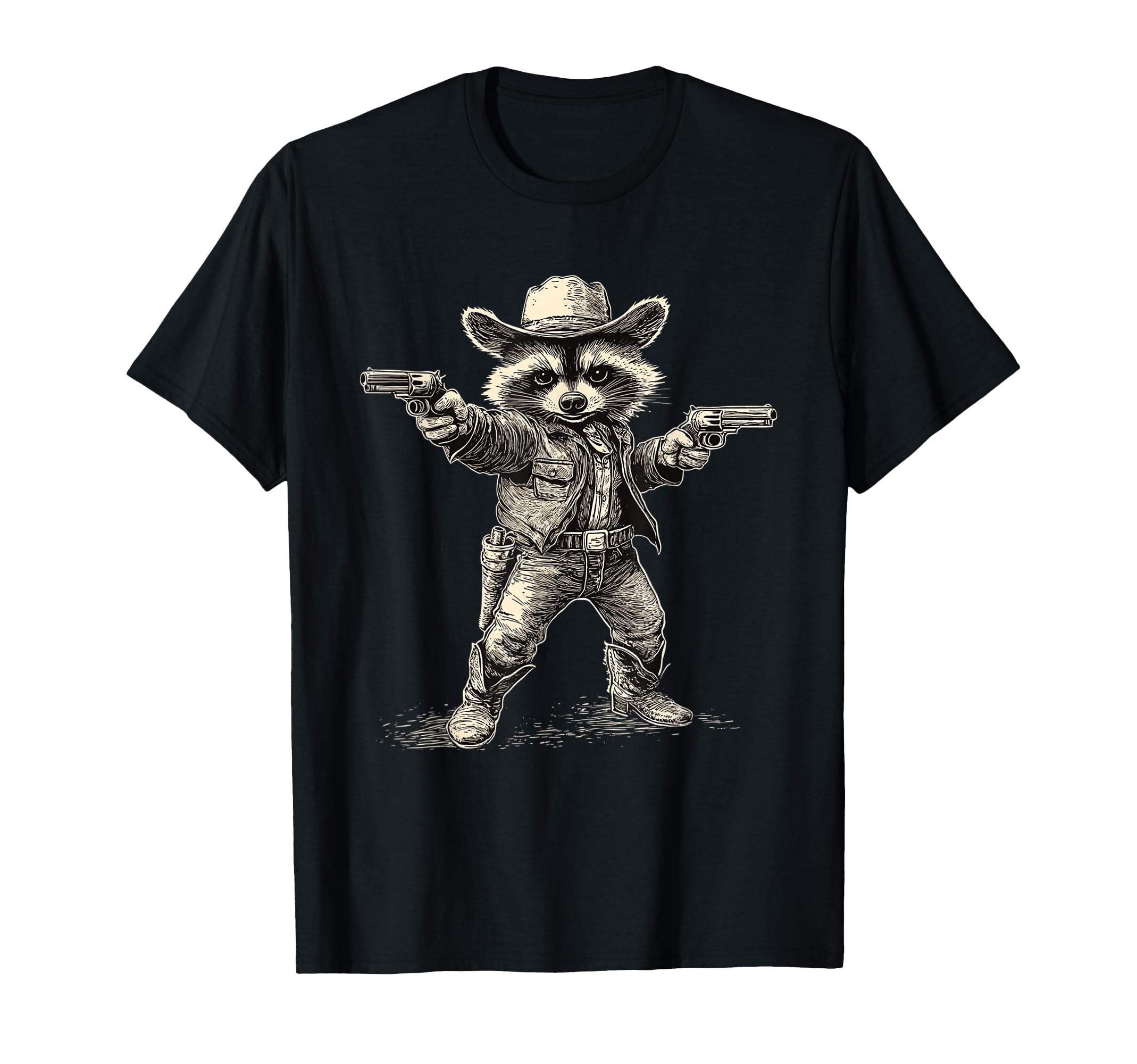 Raccoon Cowboy Cowgirl Trash Panda T-Shirt - Streetwear Style for Adults - T-Shirt, Sweatshirt, Hoodie