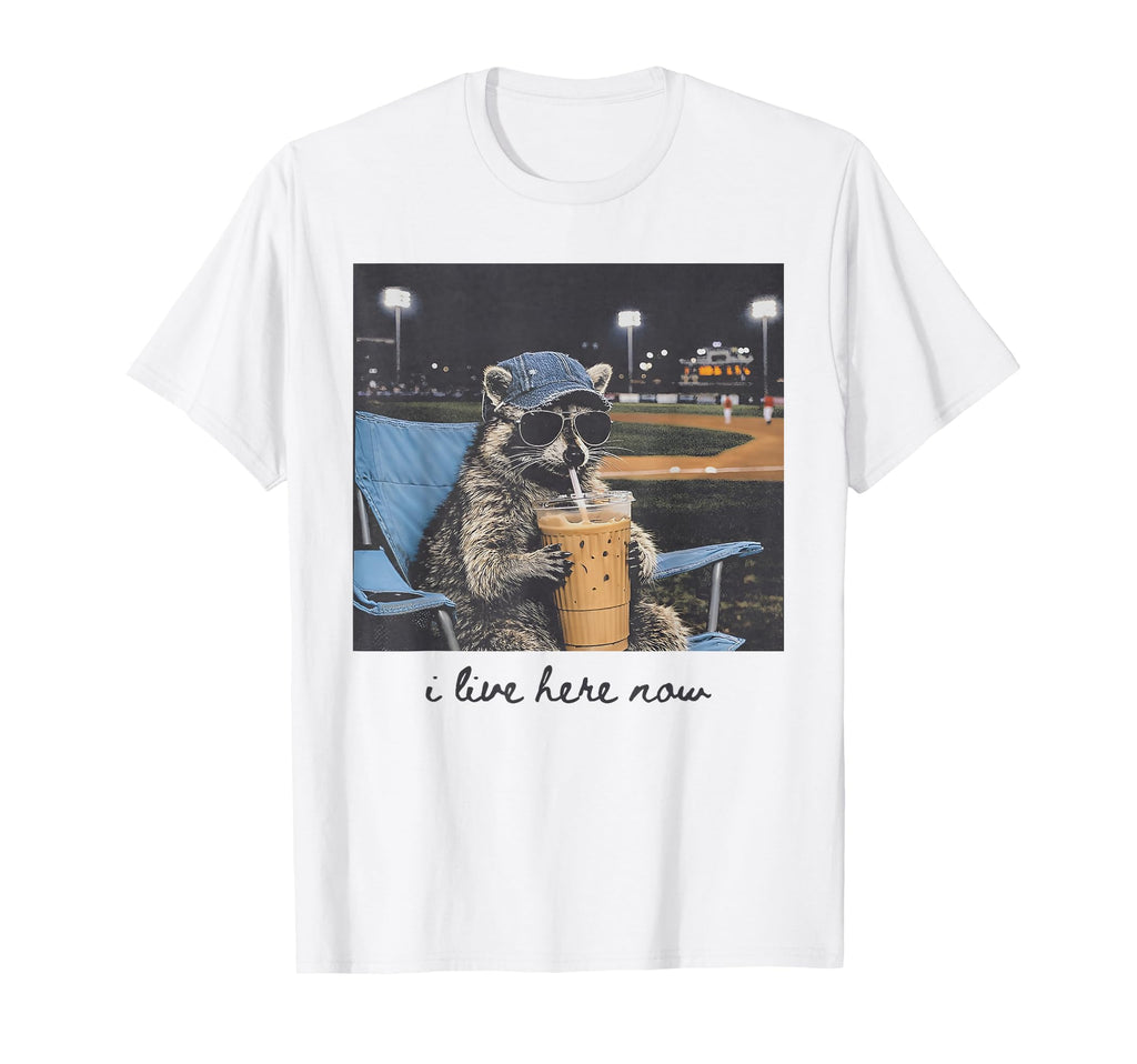 I Live Ballfield Now Raccoon Baseball T-Shirt - Streetwear Style Unisex - T-Shirt, Sweatshirt, Hoodie