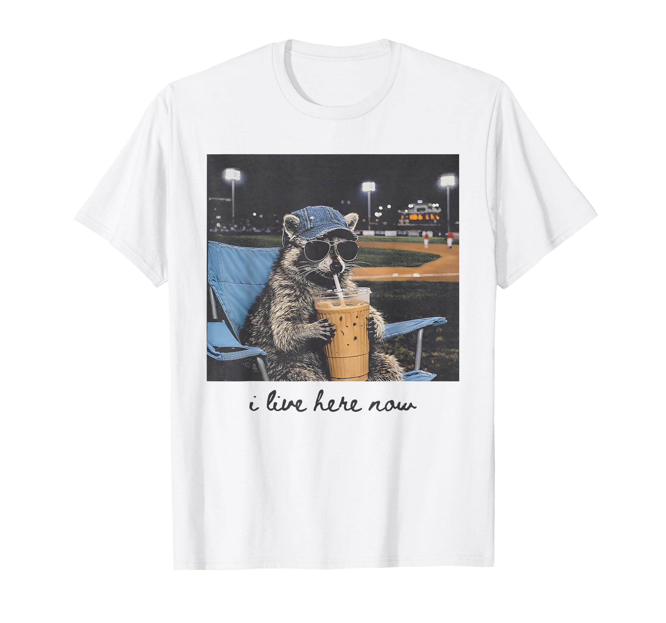 I Live Ballfield Now Raccoon Baseball T-Shirt - Streetwear Style Unisex - T-Shirt, Sweatshirt, Hoodie