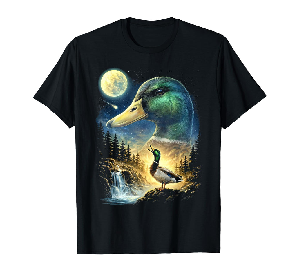 Duck Howling To Moon Meme Funny 90S T-Shirt - Minimalist Print for Adults - T-Shirt, Sweatshirt, Hoodie
