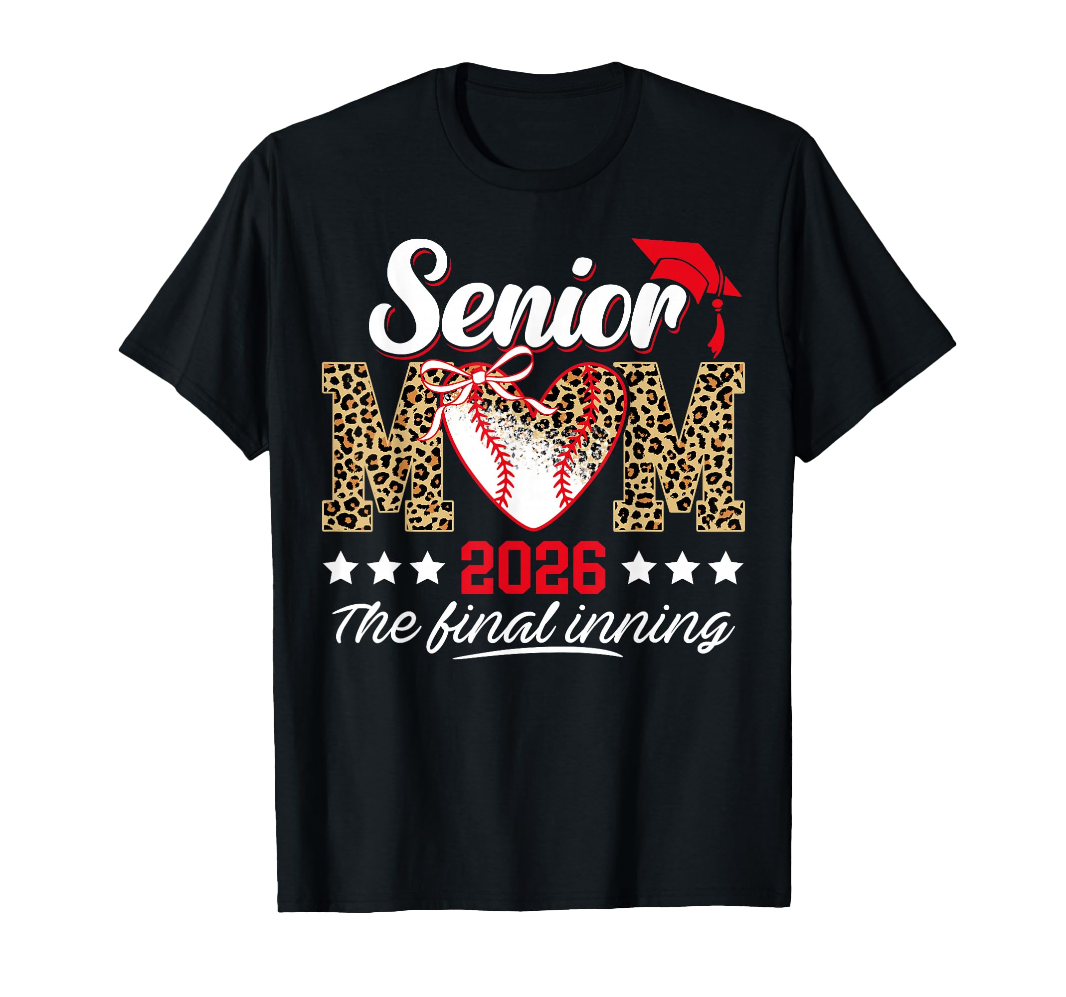 Senior Mom Leopard 2026 Final Inning T-Shirt - Custom Art Print Unisex - T-Shirt, Sweatshirt, Hoodie