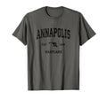 Annapolis Maryland Md Sports Black T-Shirt - Minimalist Print Men Women - T-Shirt, Sweatshirt, Hoodie