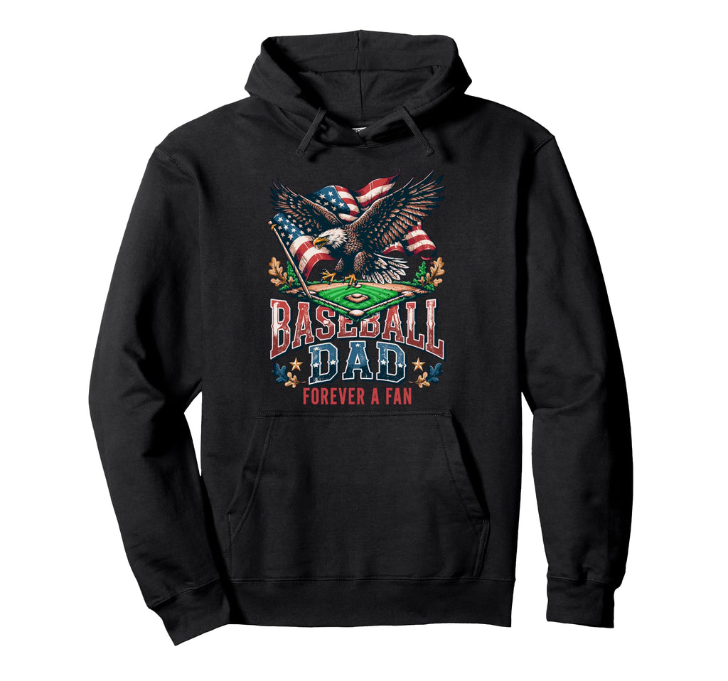Baseball Dad Forever Fan Proud Hoodie - Minimalist Print for Adults - T-Shirt, Sweatshirt, Hoodie