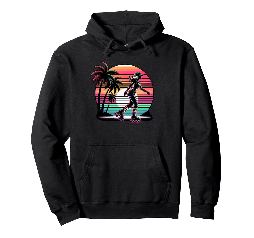 Skate Rolling Malibu Beach Sunset 80S Hoodie - Trendy Graphic Men Women - T-Shirt, Sweatshirt, Hoodie