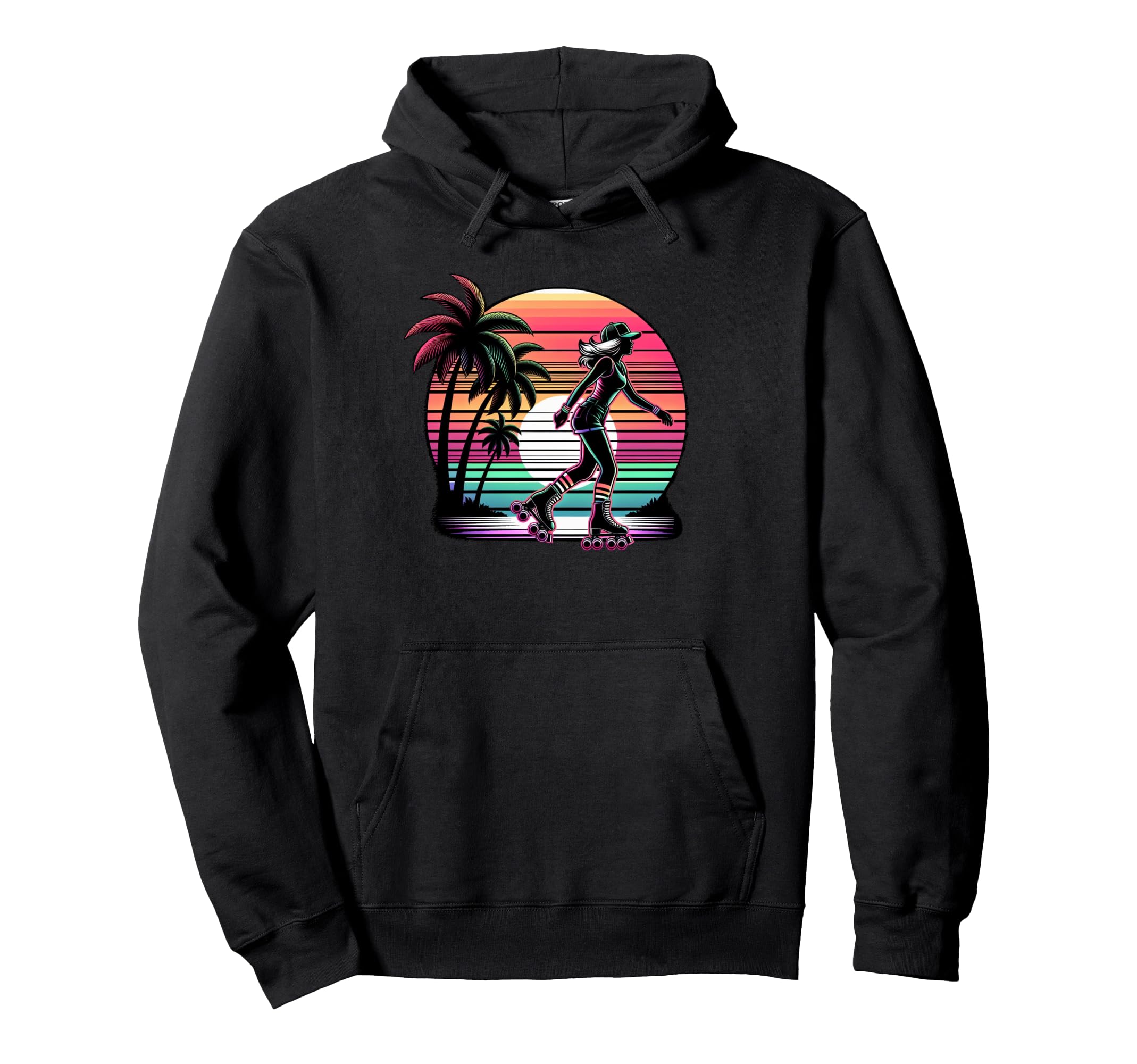 Skate Rolling Malibu Beach Sunset 80S Hoodie - Trendy Graphic Men Women - T-Shirt, Sweatshirt, Hoodie