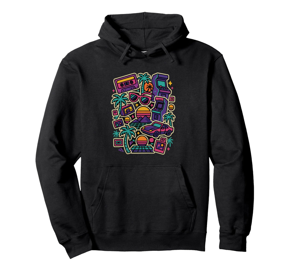 80S Synthwave Hoodie - Streetwear Style Unisex - T-Shirt, Sweatshirt, Hoodie