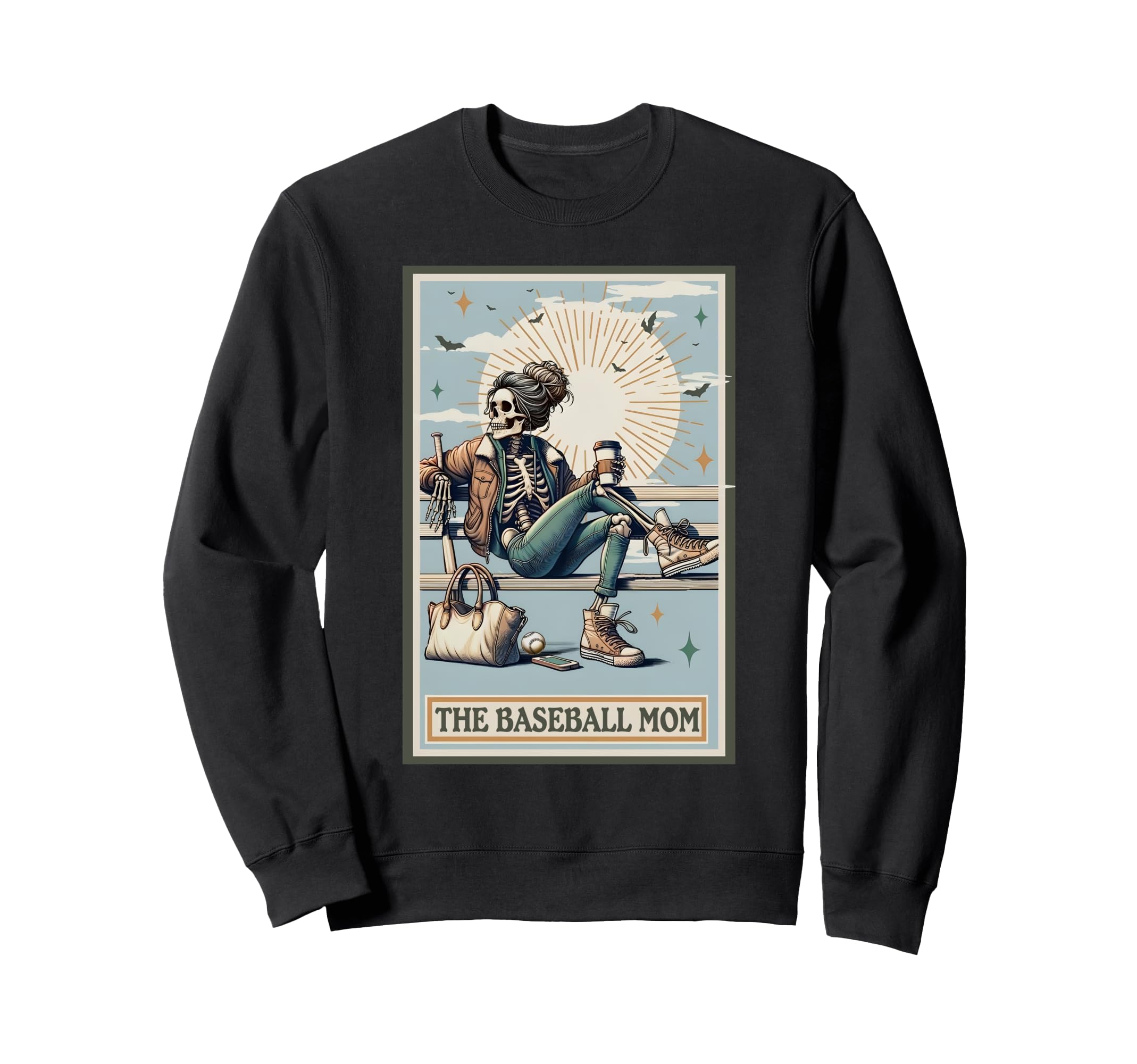 Baseball Mom Skeleton Tarot Card Sweatshirt - Novelty Apparel Men Women - T-Shirt, Sweatshirt, Hoodie
