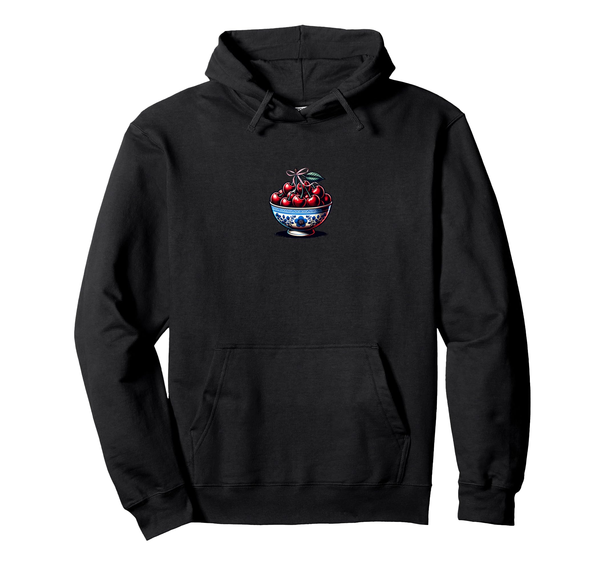 Bowl Cherries Coquette Bow Aesthetic Hoodie - Novelty Apparel for Adults - T-Shirt, Sweatshirt, Hoodie