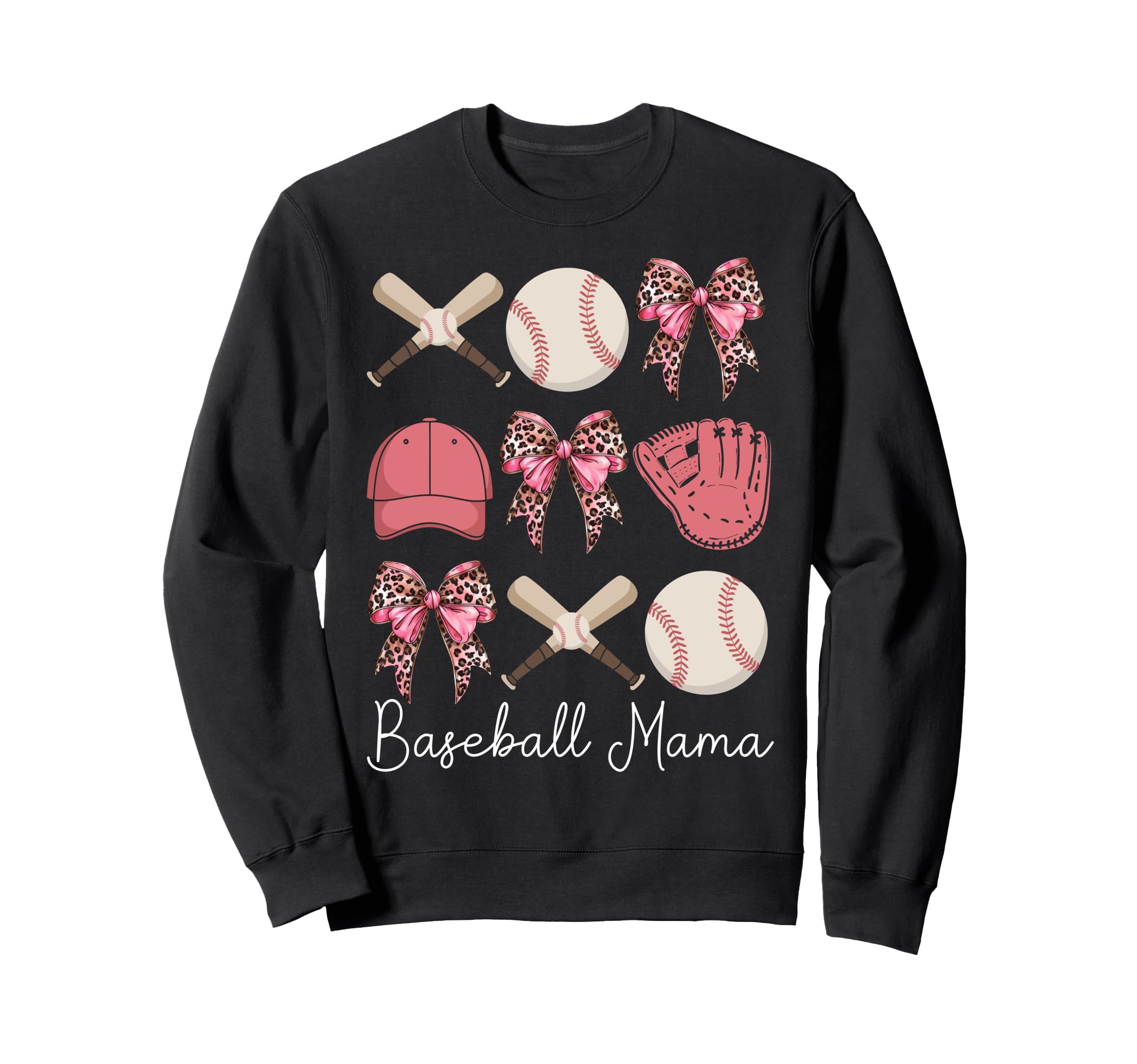 Baseball Mama Coquette Bow Baseball Mom Sweatshirt - Graphic Print Unisex - T-Shirt, Sweatshirt, Hoodie