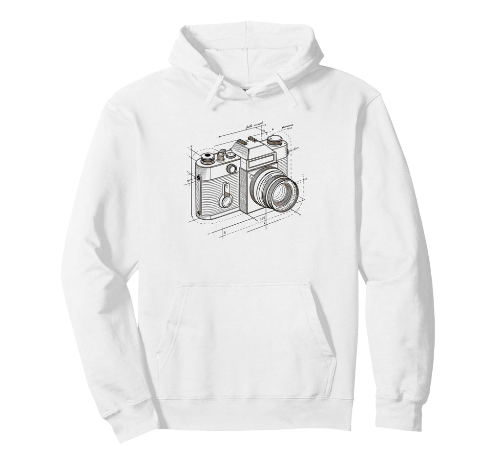 Exploded Camera Diagram Schematic Art Hoodie - Fun Novelty Design Men Women - T-Shirt, Sweatshirt, Hoodie