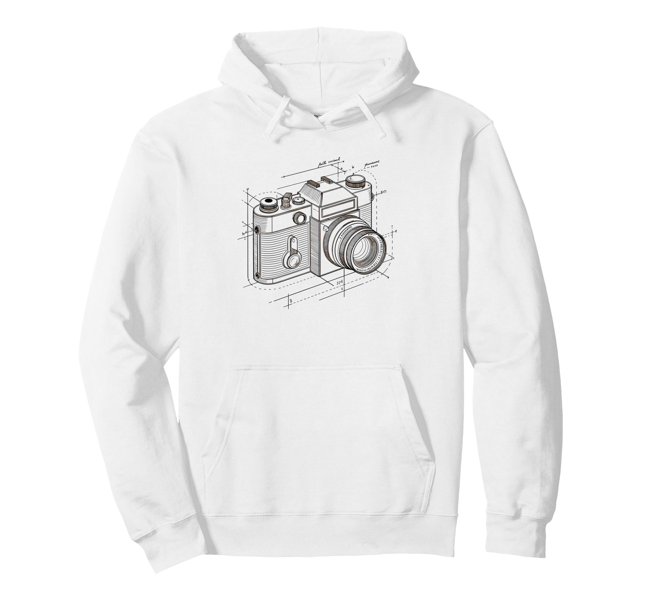 Exploded Camera Diagram Schematic Art Hoodie - Fun Novelty Design Men Women - T-Shirt, Sweatshirt, Hoodie