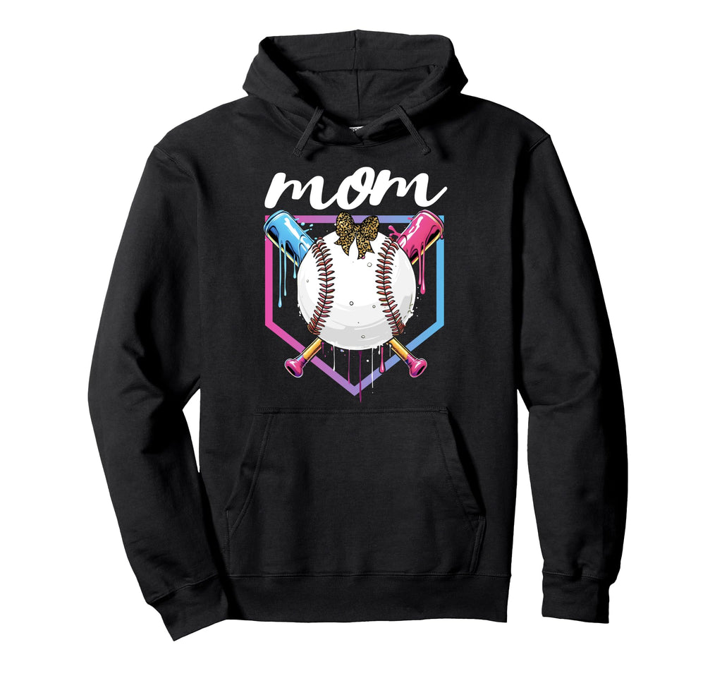 Baseball Drip Mom Bow Baseball Mothers Hoodie - Unique Graphic Men Women - T-Shirt, Sweatshirt, Hoodie