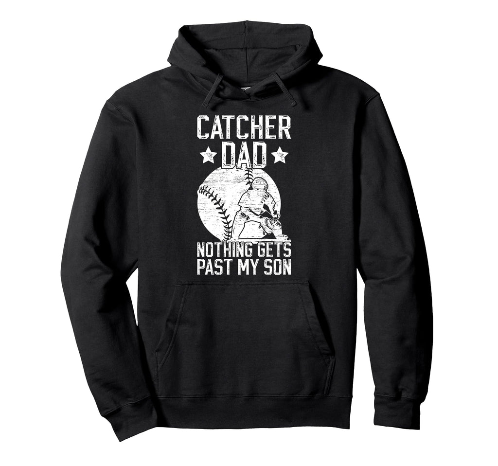 Baseball Catcher Dad Proud Dad Baseball Hoodie - Graphic Print Men Women - T-Shirt, Sweatshirt, Hoodie