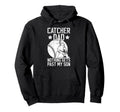 Baseball Catcher Dad Proud Dad Baseball Hoodie - Graphic Print Men Women - T-Shirt, Sweatshirt, Hoodie