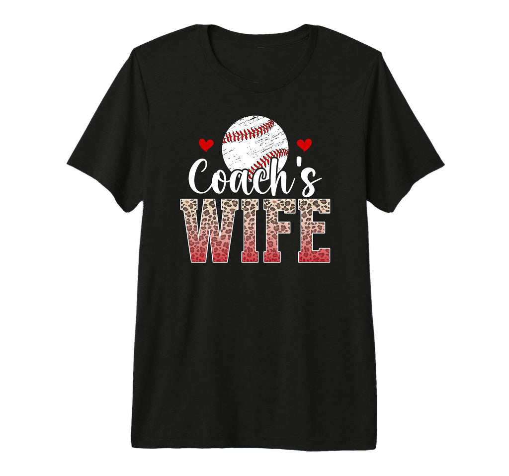 Baseball Coachs Wife Leopard T-Shirt - Casual Everyday Wear for Adults - T-Shirt, Sweatshirt, Hoodie