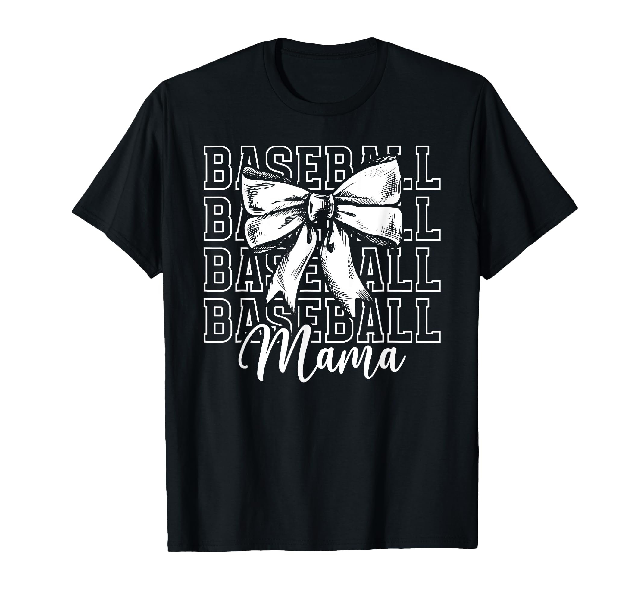 Baseball Mama Bow Baseball Mom T-Shirt - Streetwear Style for Adults - T-Shirt, Sweatshirt, Hoodie