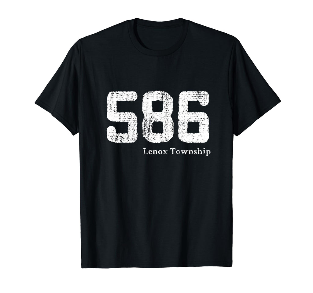 Distressed 586 Area Code Lenox Township T-Shirt - Graphic Print for Adults - T-Shirt, Sweatshirt, Hoodie