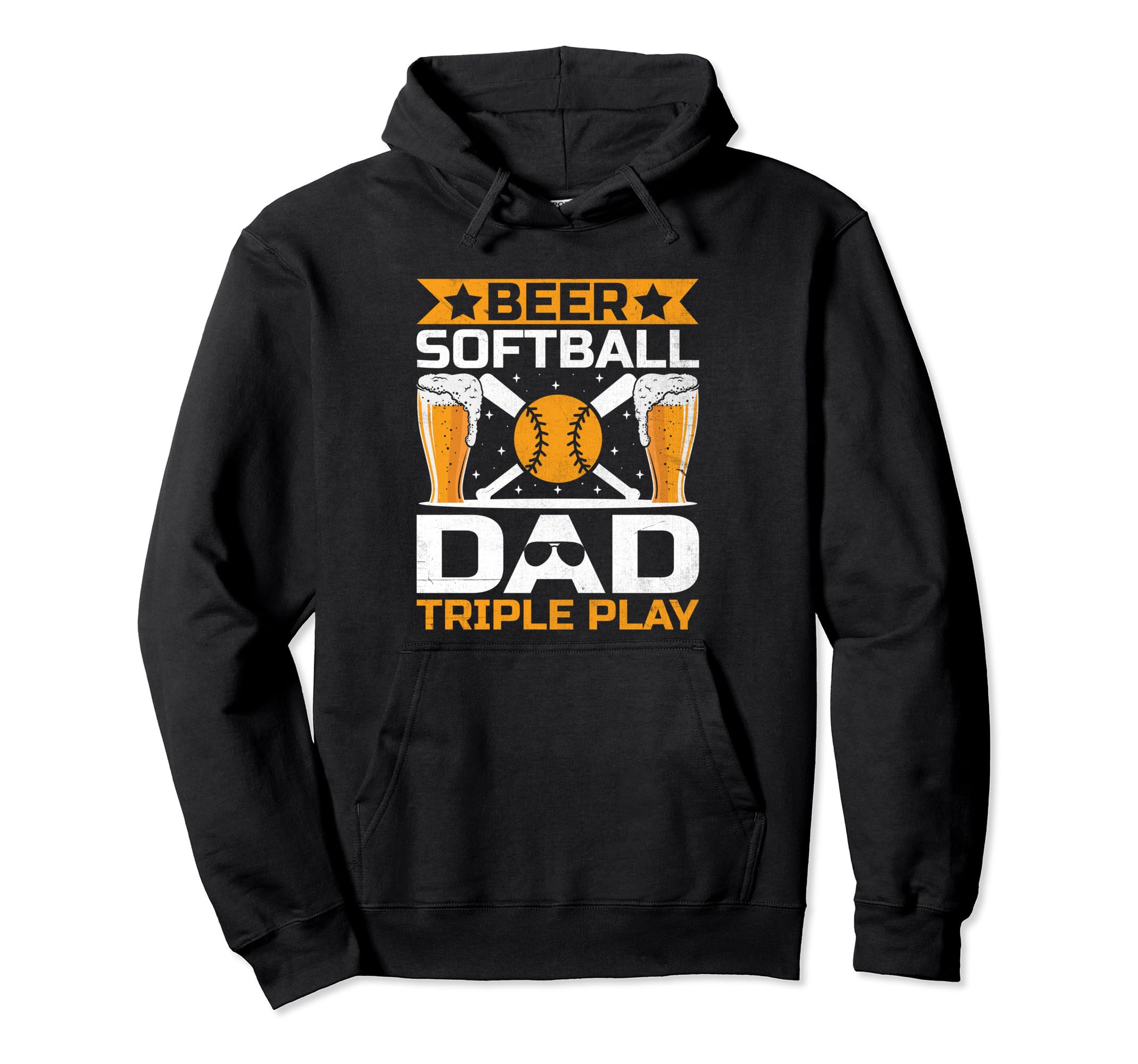 Softball Baseball Dad Player Beer Drinking Hoodie - Graphic Print Unisex - T-Shirt, Sweatshirt, Hoodie