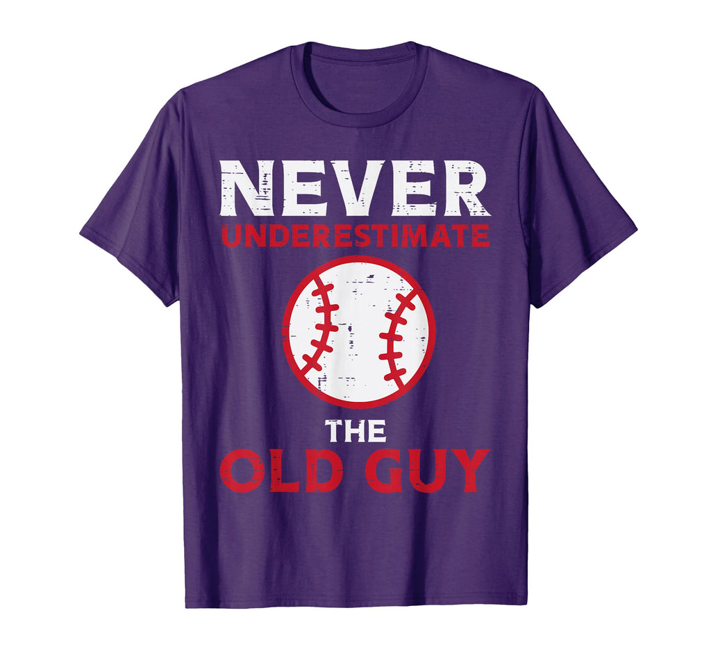 Never Underestimate Old Guy Baseball T-Shirt - Aesthetic Graphic Men Women - T-Shirt, Sweatshirt, Hoodie