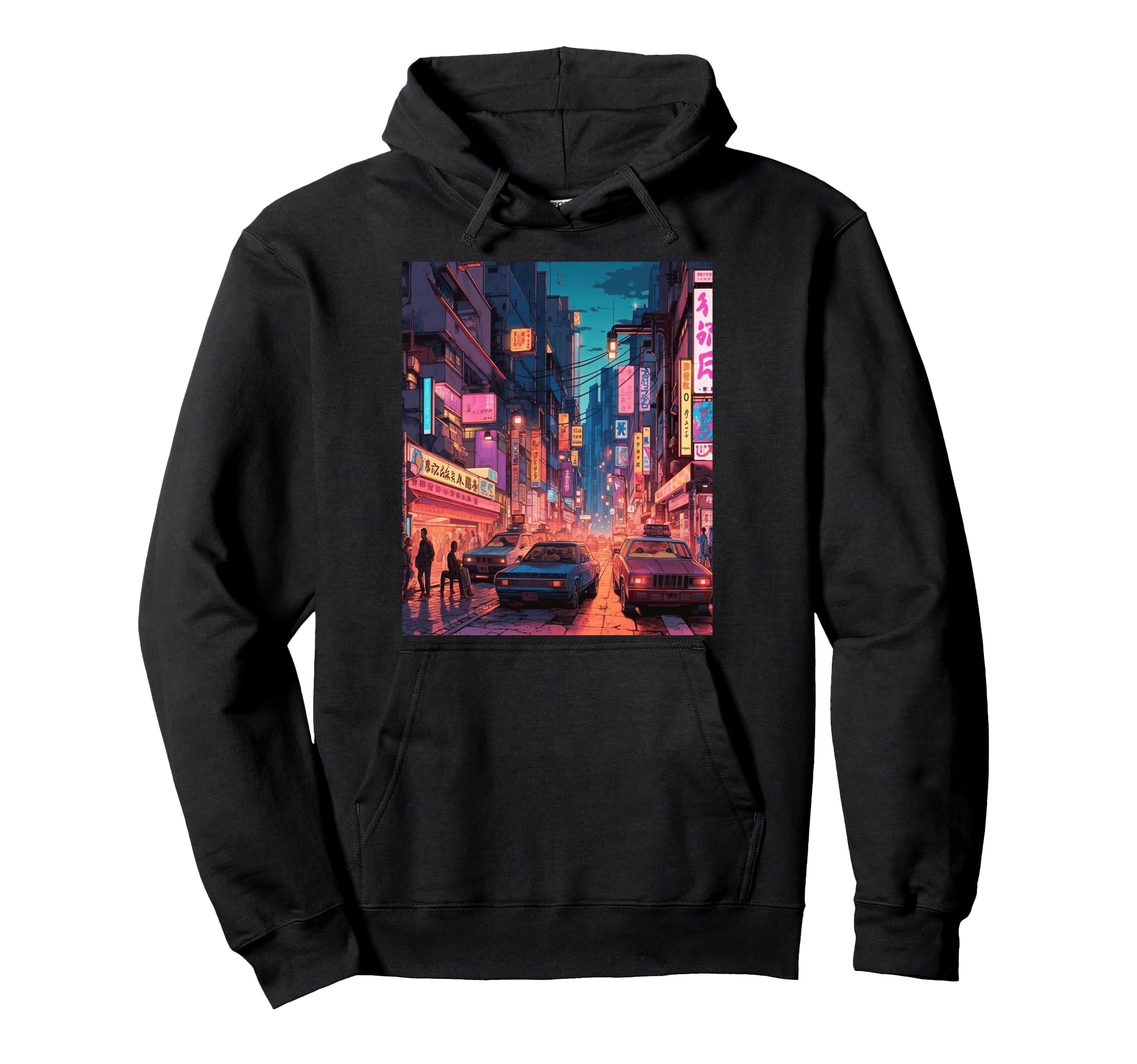 Streets Tokyo Japan Night Scene Hoodie - Streetwear Style for Adults - T-Shirt, Sweatshirt, Hoodie