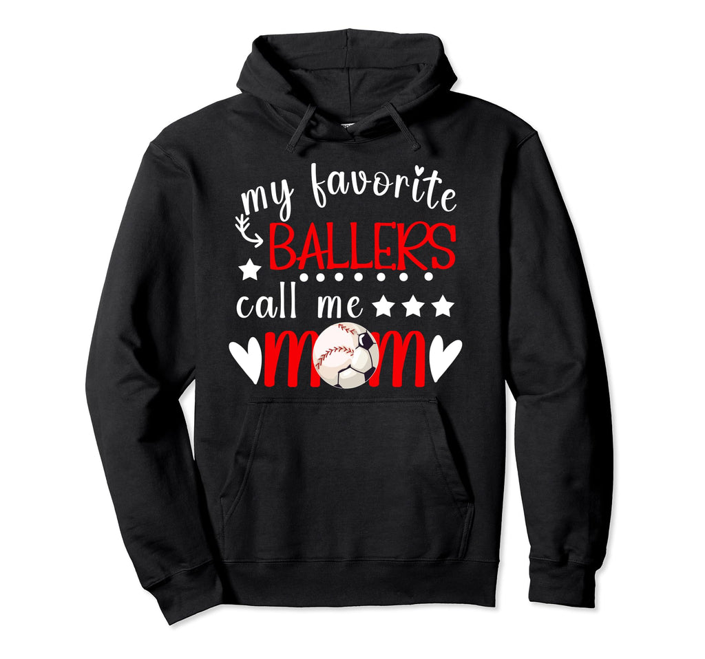 My Favorite Ballers Call Me Mom Baseball Hoodie - Trendy Graphic Men Women - T-Shirt, Sweatshirt, Hoodie